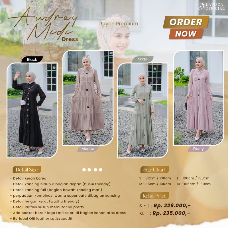 Terbaru. Terlaris. Bisa Cod AUDREY MIDI DRESS By Latisza