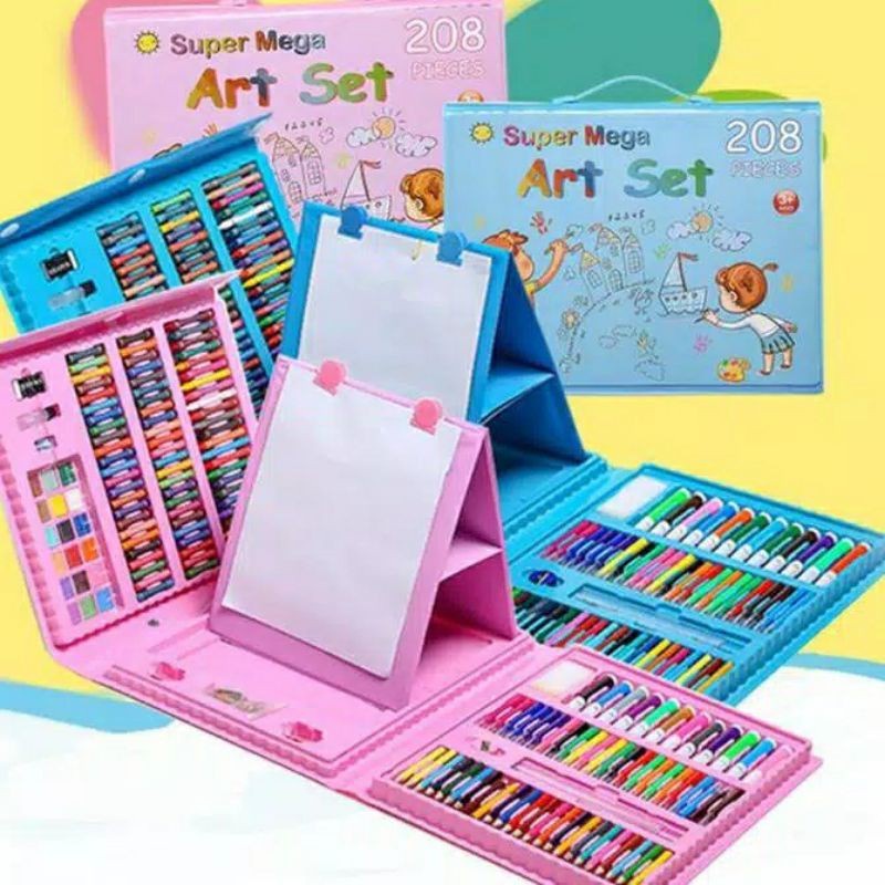 

Super mega art set 208pcs - Alat gambar mewarnai lengkap mainan anak