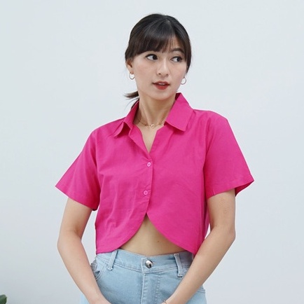 Minibiliri Crop Top Cotton Atasan Blouse Wanita