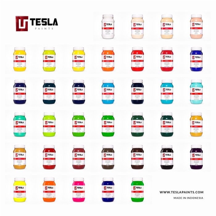 

Tesla Paints 42 warna lengkap 500ml cat akrilik