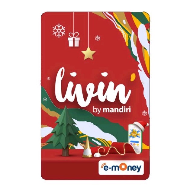 Mandiri eMONEY LIVIN Edisi NATAL CHRISTMAS Potrait ORI /Like Tapcash Flazz eToll or Brizzi