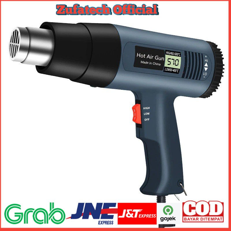 ZHCY Electric Hot Air Gun Dryer Heat Solder Thermal with LED Display 2000W - 886C - Green