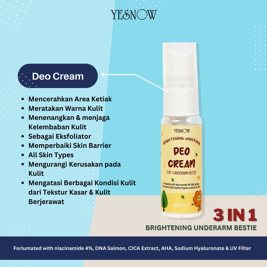 NEW YESNOW 3IN1 BRIGHTENING UNDERARM