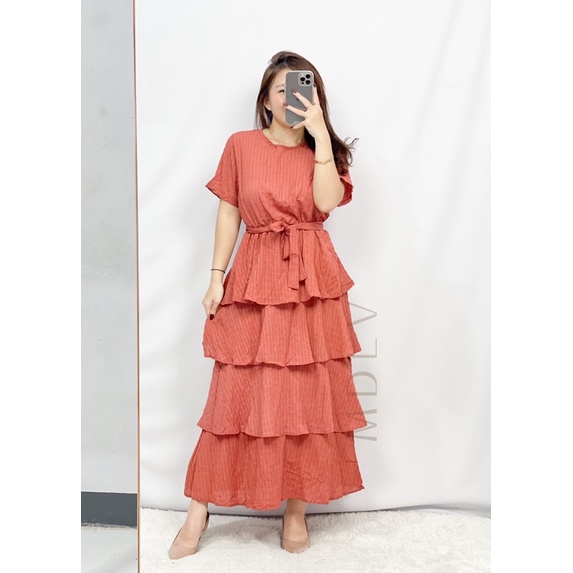 MDLV ~ 71280# CNY Lingulatia Tiered Dress Premium Import