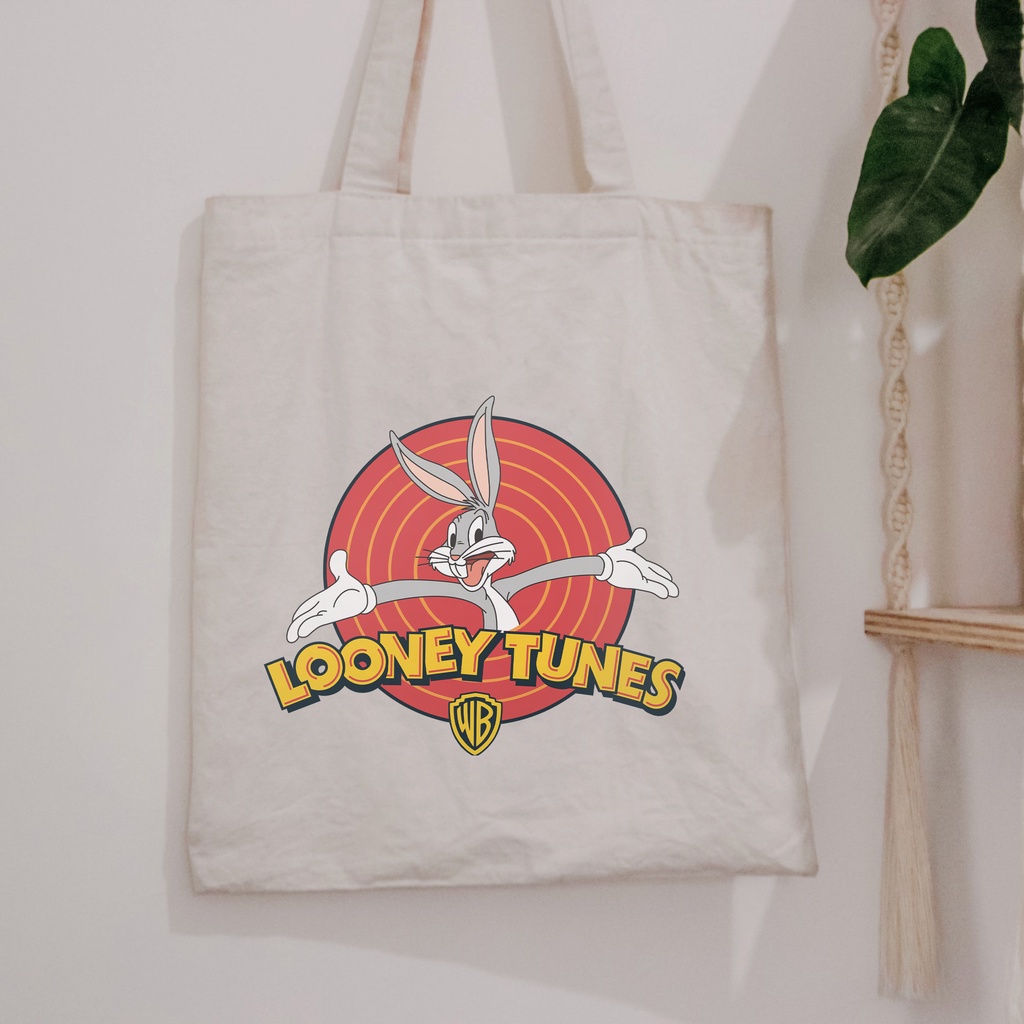 KHOSE ToteBag Wanita Kanvas Lo0ney Tunes Karakter Lucu / Goodie Bag Korea