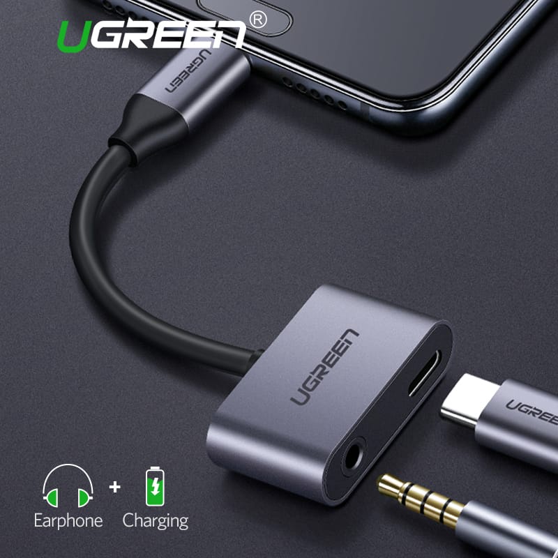 UGREEN 50596 CONVERTER AUDIO SPLITTER TYPE C TO JACK 3.5 CHARGING+AUDIO