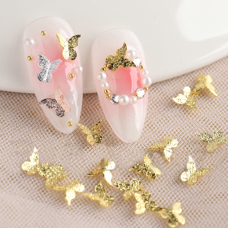 3D Ornamen Kupu-Kupu Bahan Metal Untuk Dekorasi Nail Art Diy