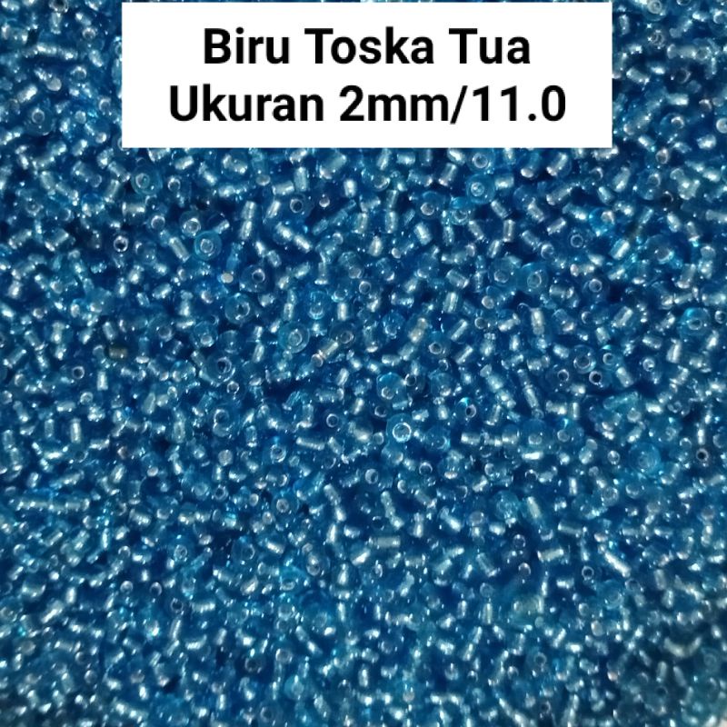 Mote Payet Pasir uk-2mm Biru Toska Tua  - 10 gram