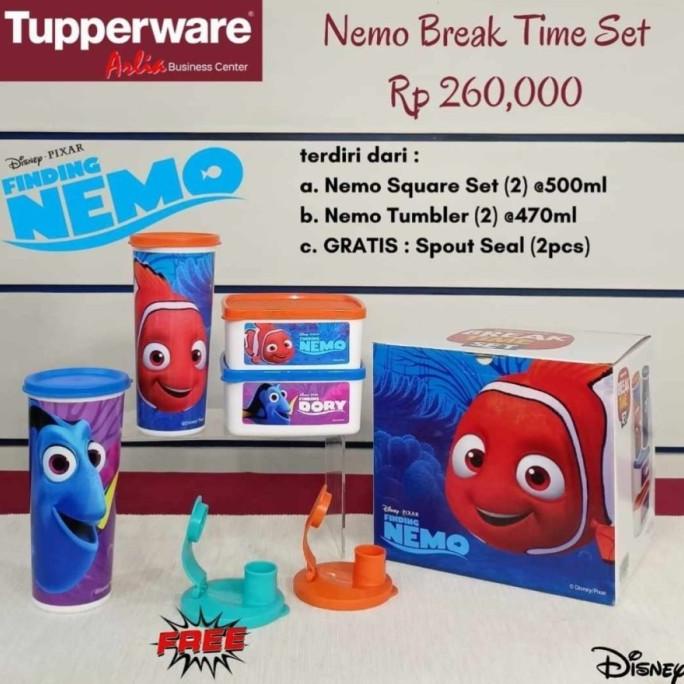 Tupperware kotak makan anak ECER nemo break time set (2) [A06]