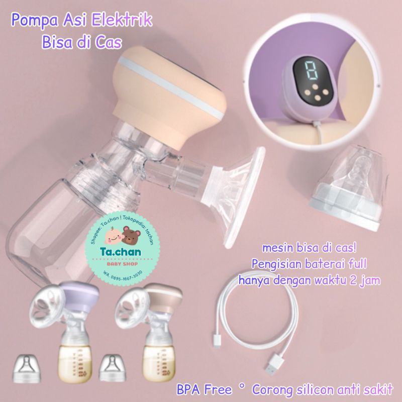 Pompa ASI elektrik portable tanpa kabel dan selang / Rechargeable Breast Pump single elektrik / Real bubee pompa adi elektrik 2 pump