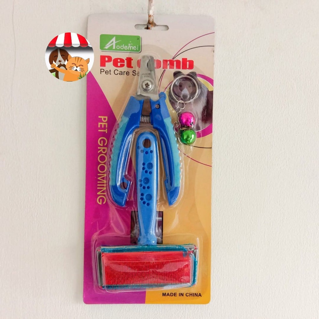 Pet Grooming Set A - Nail Clipper Comb Whistle - Sisir &amp; Gunting Kuku