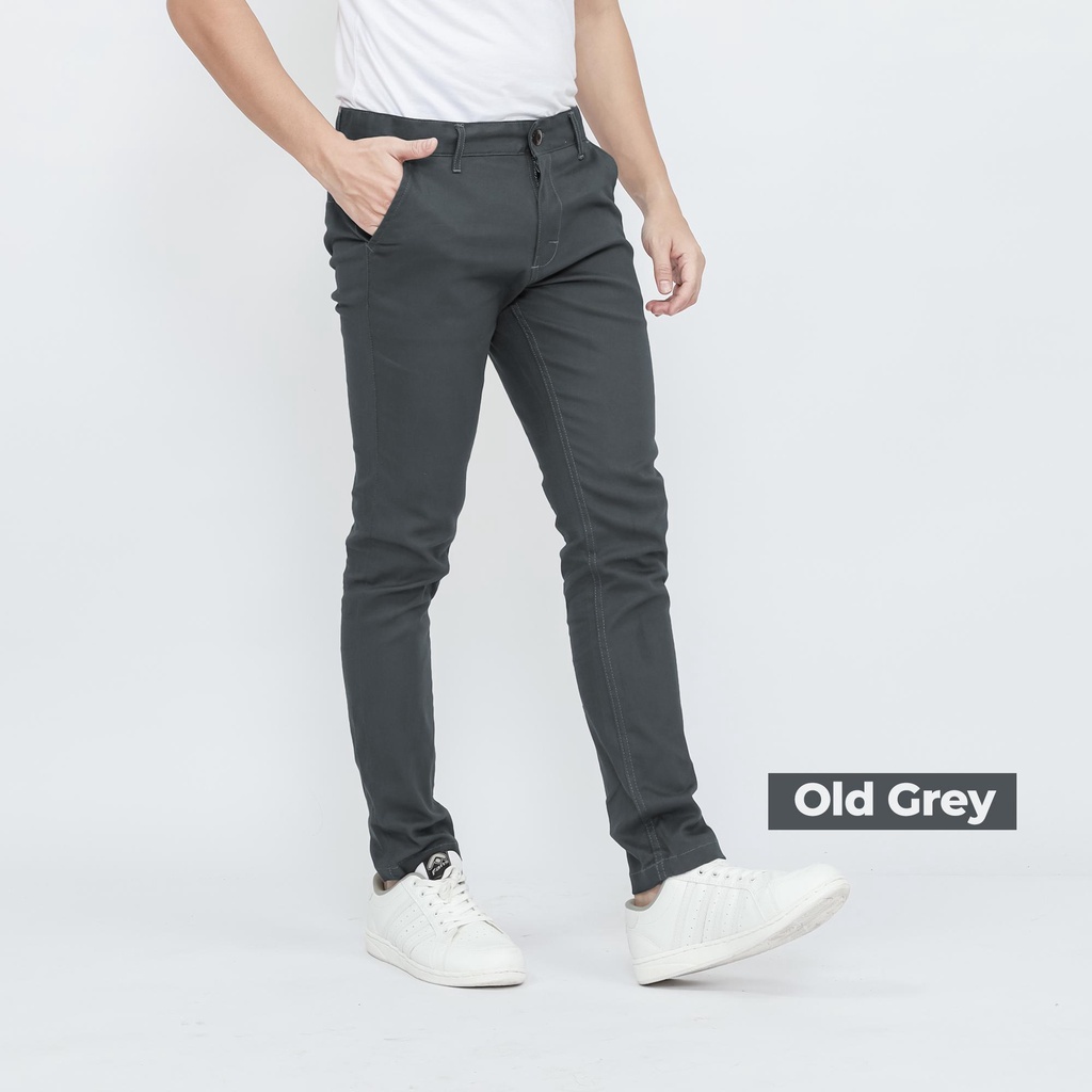 CELANA CHINO PANJANG PRIA SLIMFIT STRETCH BY BROGUY - ABU TUA