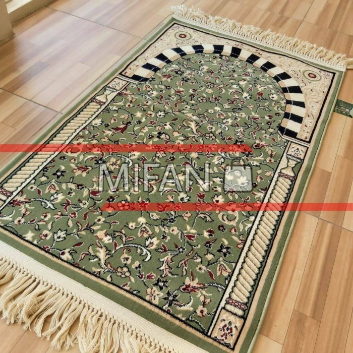 {FamilyStore} Sajadah Madinah Al Rawdah Hijau Muda Berkualitas