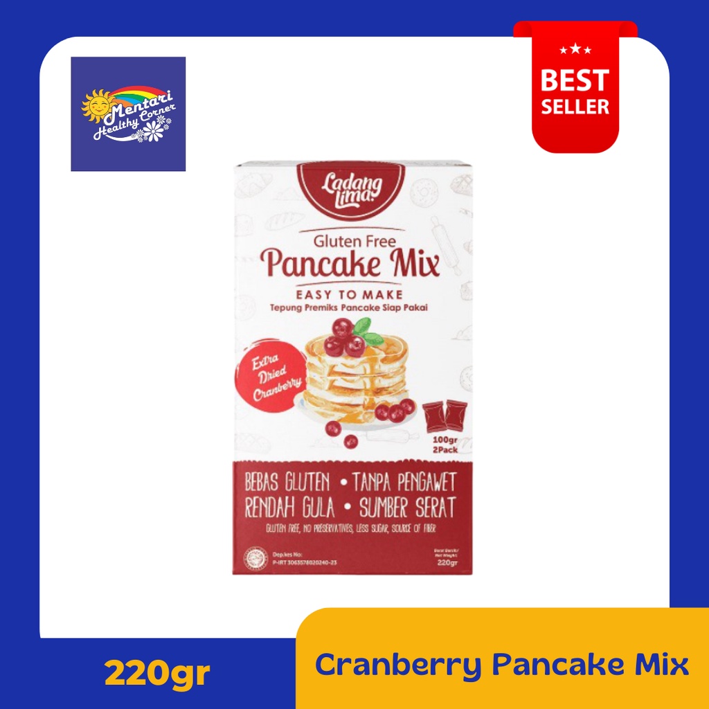 Ladang Lima Pancake Mix Plus Dried Cranberry / Tepung Pancake Bebas Gluten