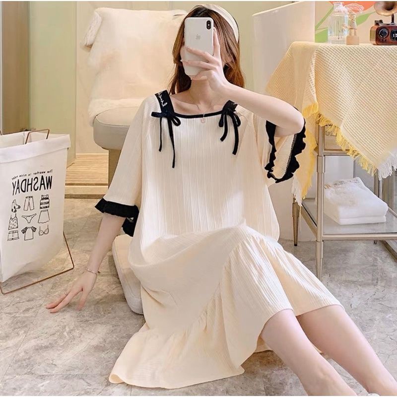 Daster Wanita Import Motif Terbaru/Baju Tidur Wabuta Import Bahan Knit