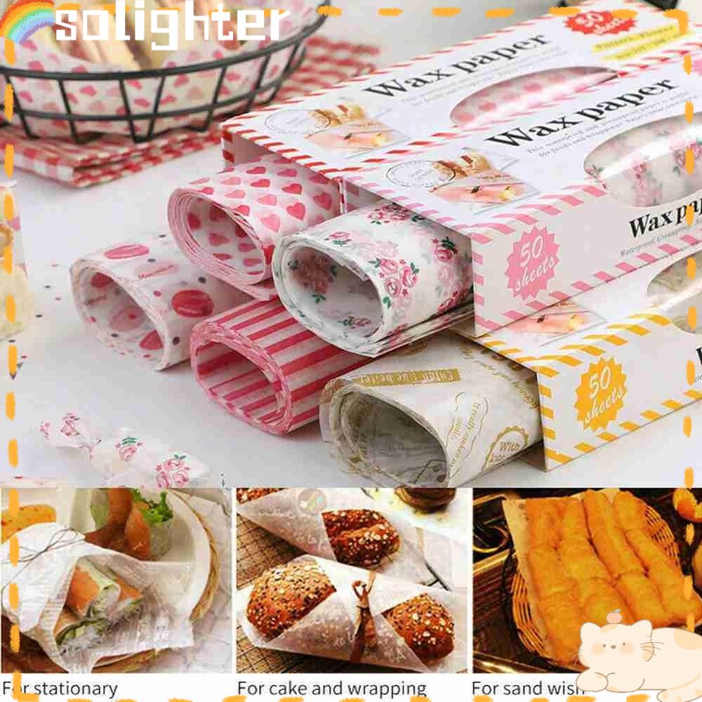 Solighter Food Wrapping Paper Kertas Pembungkus Makanan DIY Greaseproof Kertas Penyerap Minyak Baking Paper