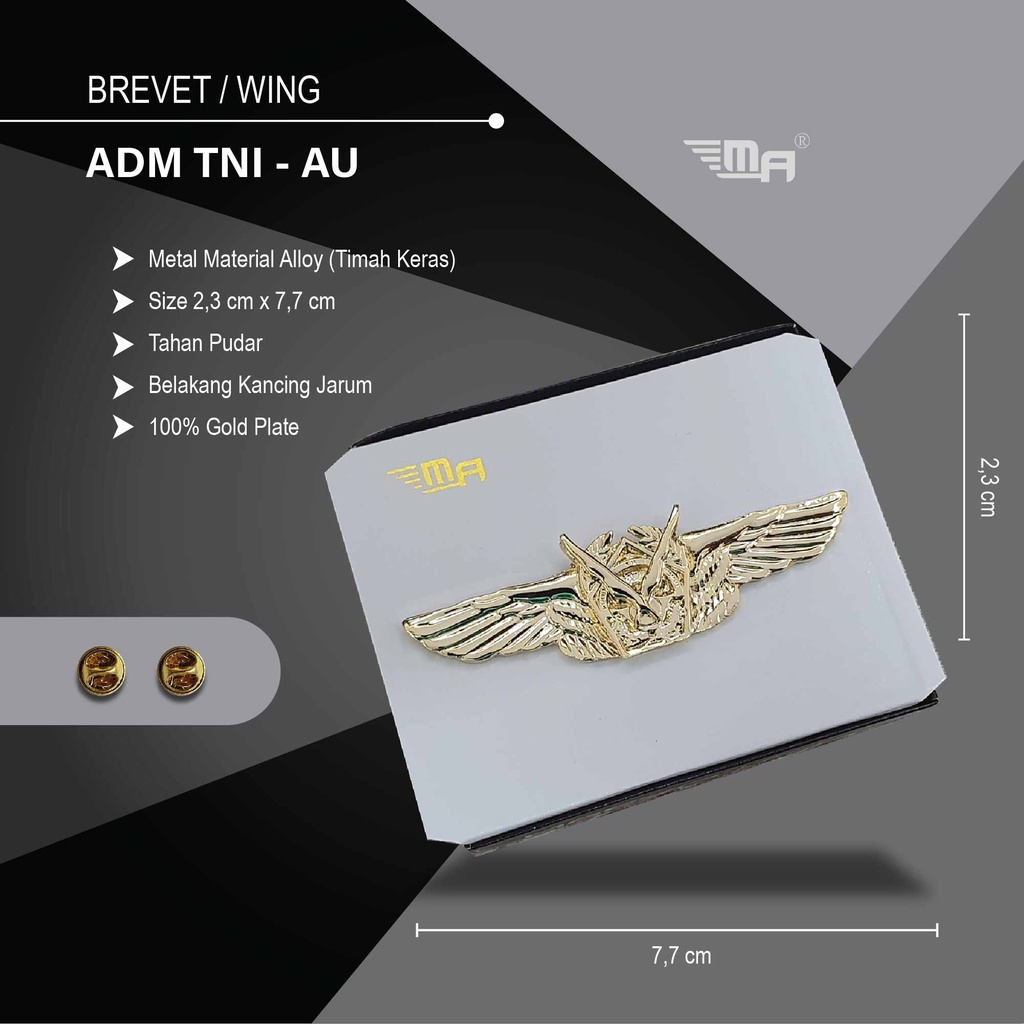 WING ADM TNI - AU BREVET BRIVET EMBLEM PIN