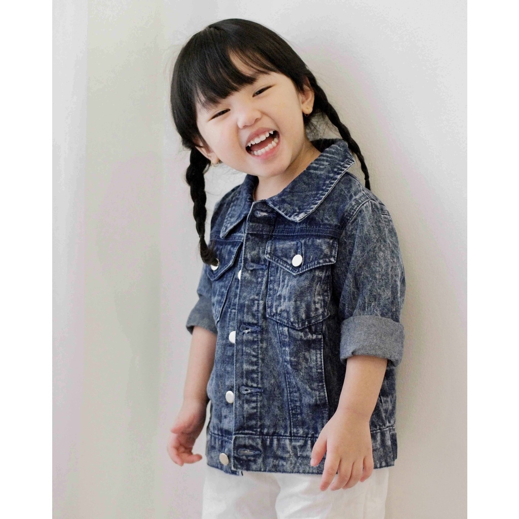 RIPPED DENIM JACKET | Jacket Denim Anak Unisex | Jacket Jeans Anak | Outer Anak | Jaket Jeans Anak Oversized