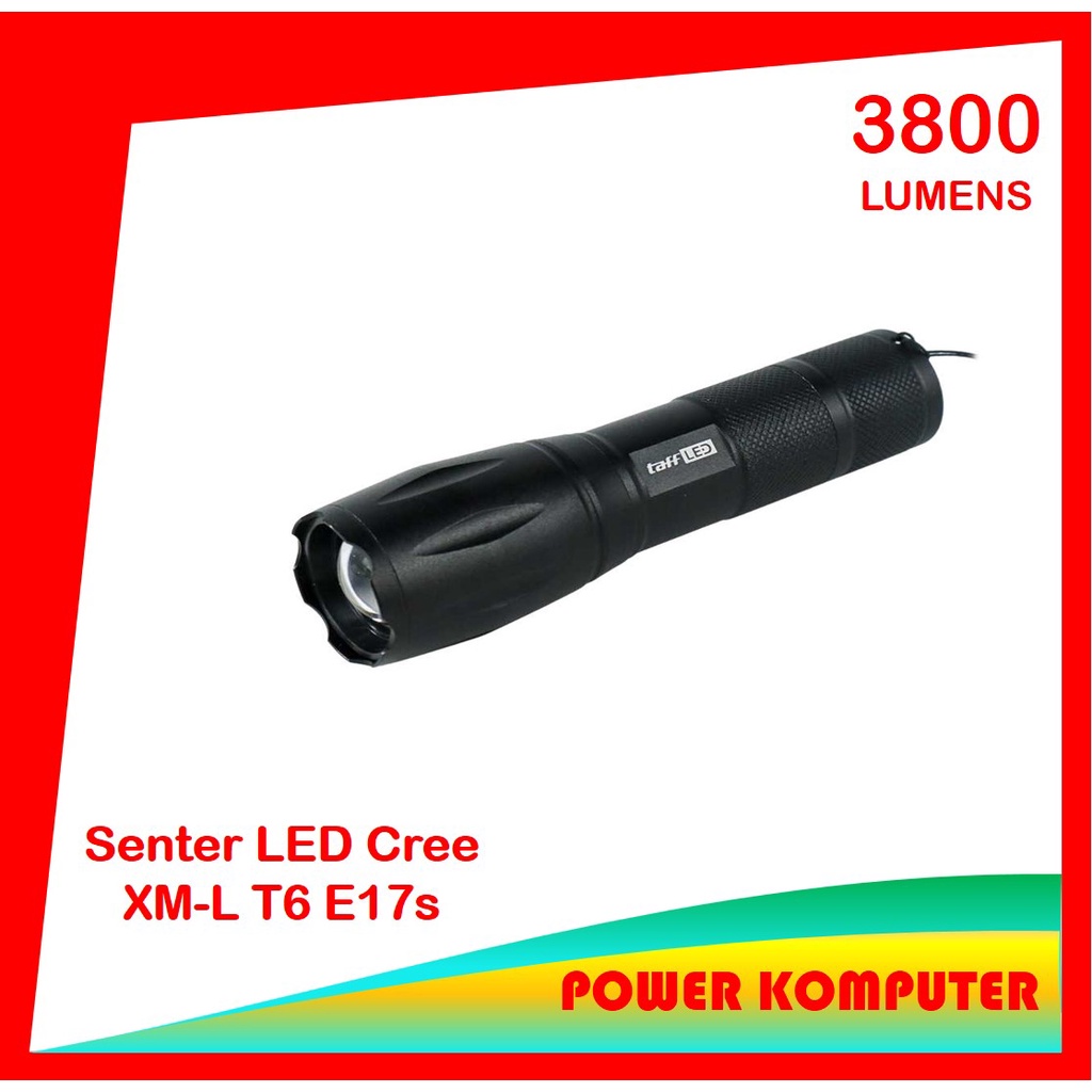 Senter LED Cree XM-L T6 3800 Lumens Senter Led XM-L T6 Senter LED Pocketman T6 Senter Saku Portabel 