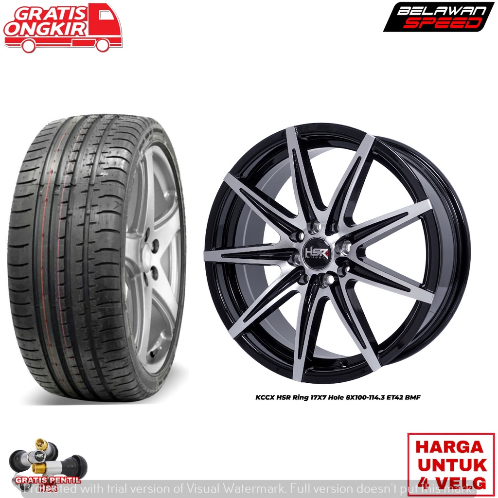 PROMO PAKETAN VELG MOBIL PLUS BAN RING 17 HSR KCCX PLUS BAN ACCELERA/FORCEUM UNTUK JAZZ YARIS VIOS F