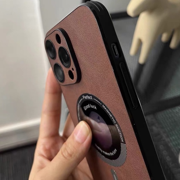 Casing Hisap Magnetik High-End untuk iPhone 13 12 14 Pro Max Anti-sidik Jari 12 ProMax Casing Soft Pelindung Anti Jatuh Kreatif dengan Film Pelindung Lensa Kamera