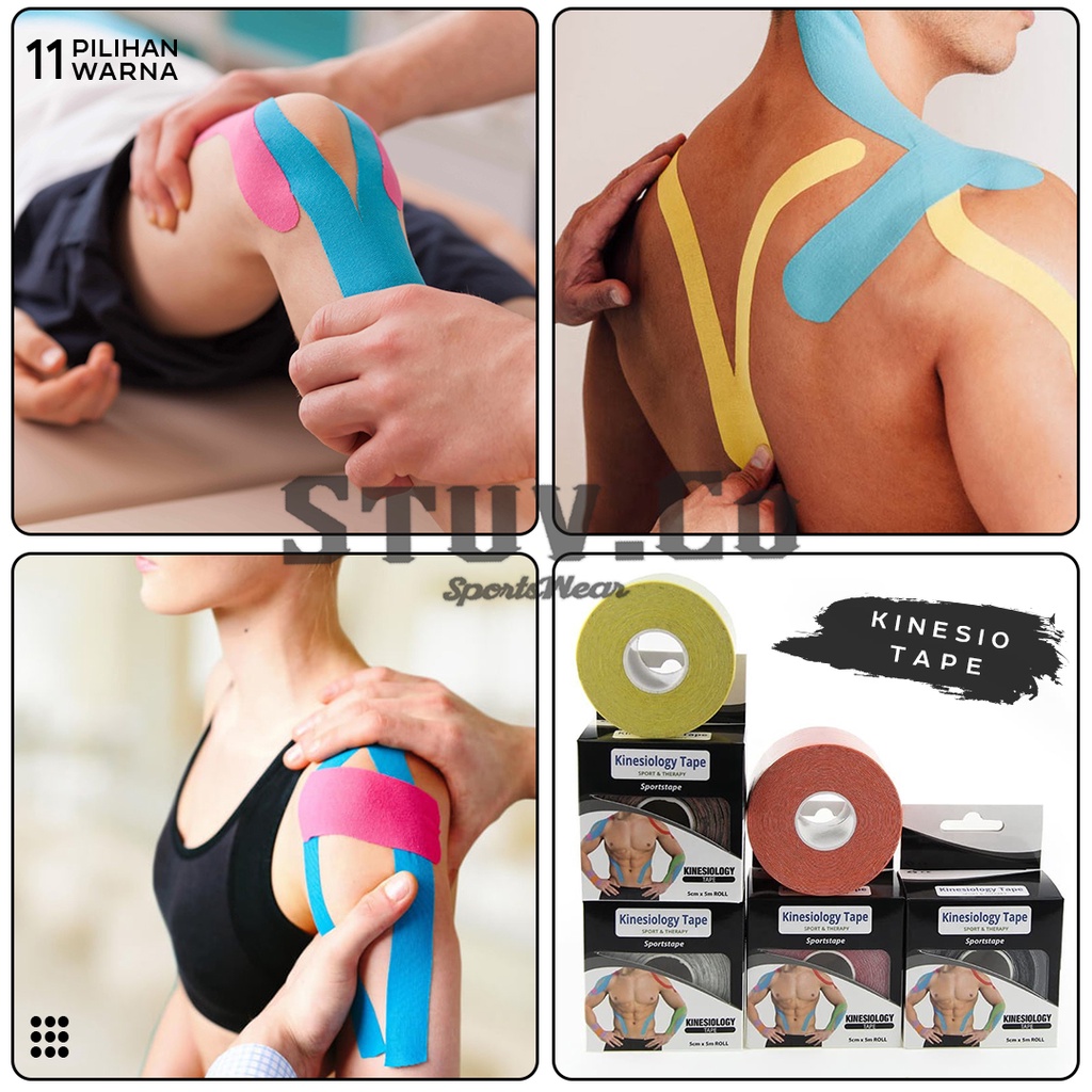 KINESIO TAPPING TAPE KINESIOLOGY TAPE BUKAN FINGER TAPE 5CM X 5M PELINDUNG OTOT OLAHRAGA PRIA WANITA