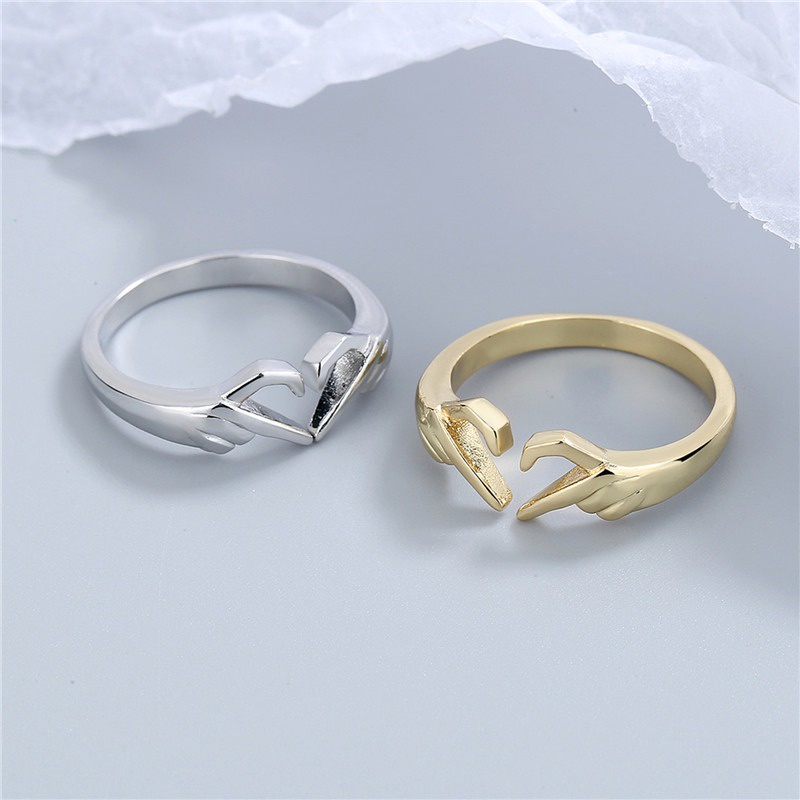 Cincin Tangan Romantis Dari Hati Cinta Sawit Geometris Gerakan Cinta Pasangan Fashion