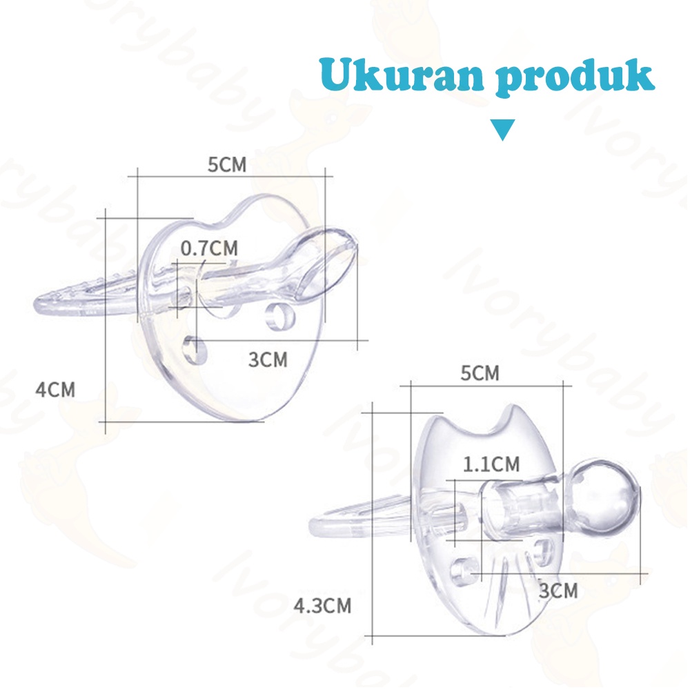 Ivorybaby Dot bayi bulat/datar silikon Empeng bayi Kompeng bayi BPA free Baby pacifier