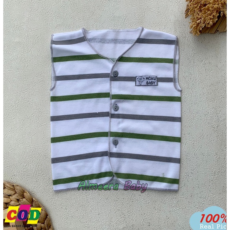 Isi 3 PCS Baju Bayi Baru Lahir Lengan Kutung Singlet Bayi Usia 0-3 Bulan Almeera Baby and Kids