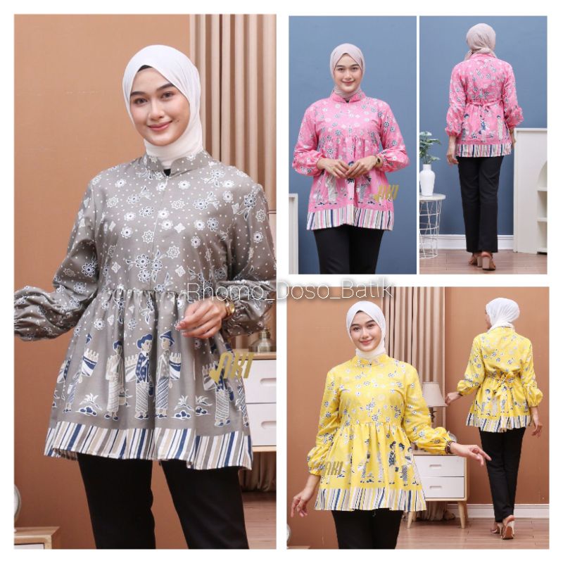 BAJU BATIK WANITA MODERN MONALISA GENES M,L,XL,XXL asli PEKALONGAN