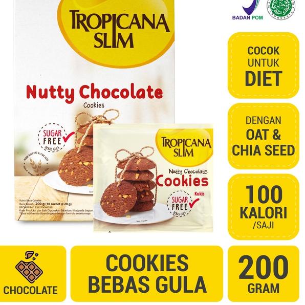 

1.1 Full Promo Tropicana Slim Nutty Cookies Chocolate 200gr - Snack Bebas Gula, 100 Kalori ..,,.,,.,