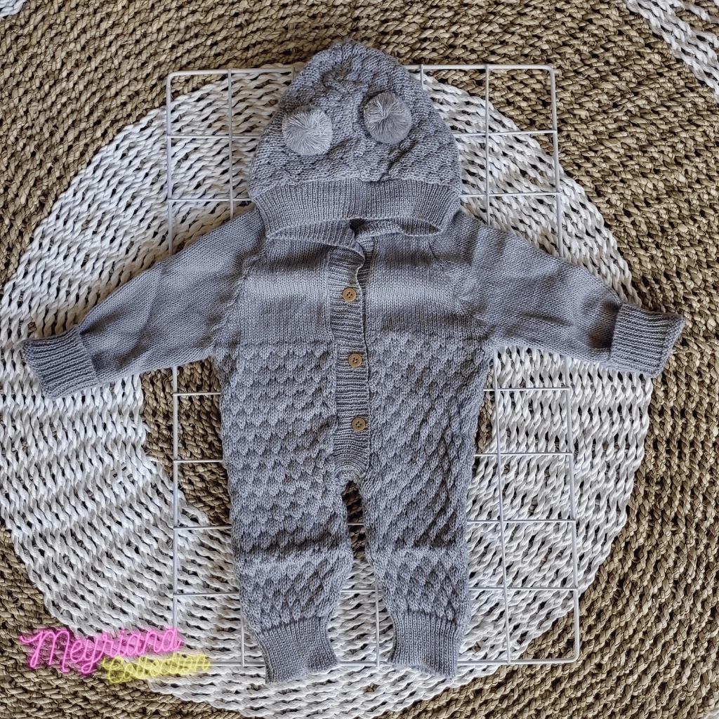 Rajut Halus Lembut Bodysuit Balita Lucu Imut Perempuan Laki-laki Rajut Bayi Setelan Anak Usia 0-8 Bulan Jumper Bayi