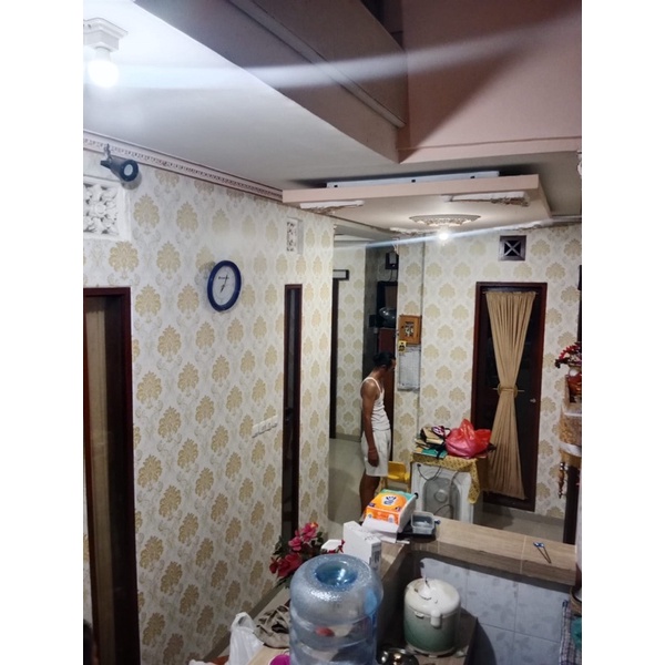 wallsticker batik gold dasar putih