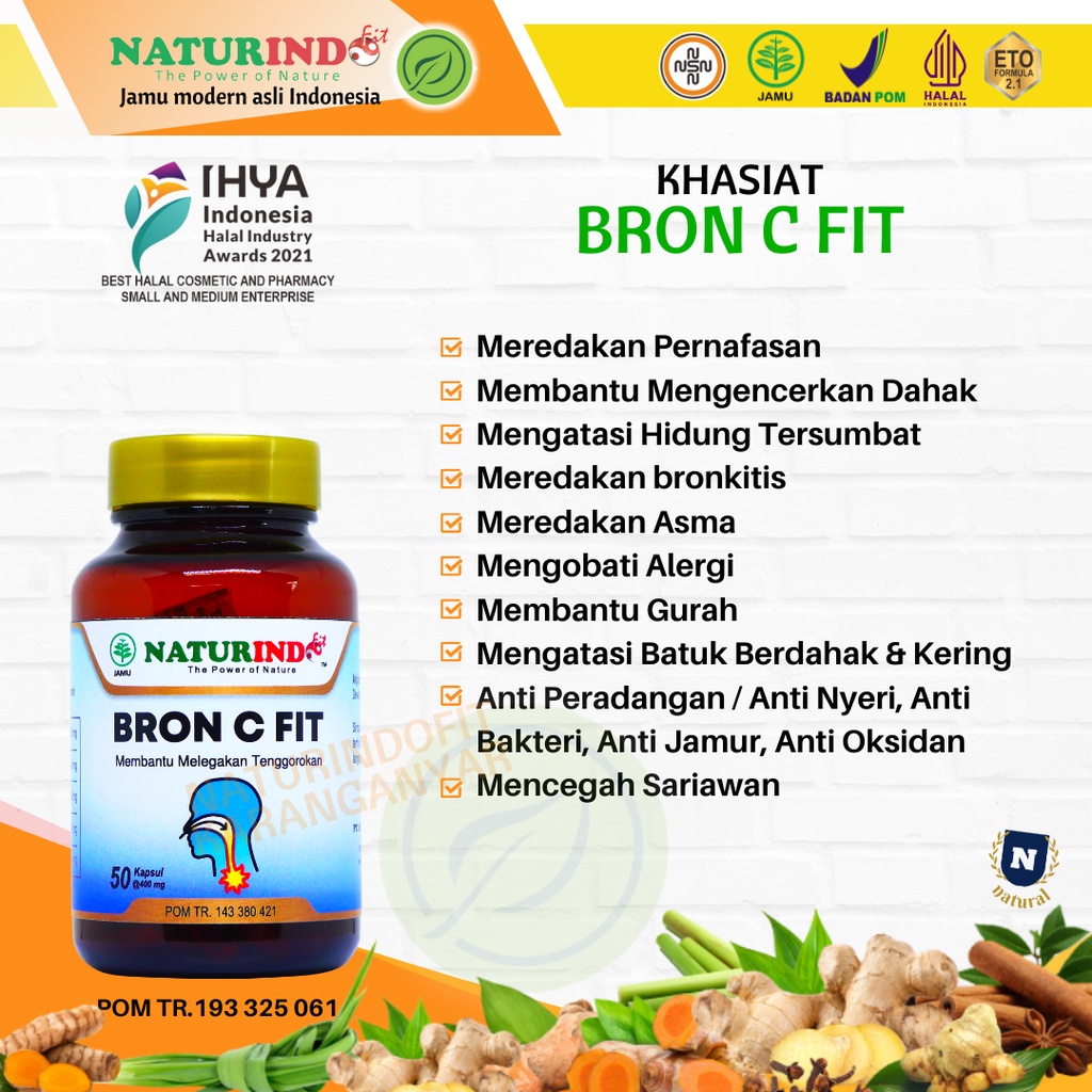 Obat Asma Sesak Nafas Napas Radang Sakit Tenggorokan Batuk Berdahak Gurah Paru Paru Herbal Bron C Fit