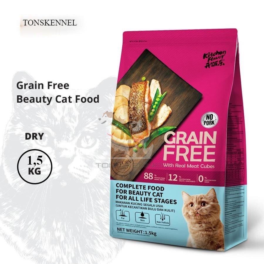 Kitchen Flavor 1,5 kg Grain Free Beauty Cat Food For All Life Stages - 1.5Kg 1.5 Kg Kf