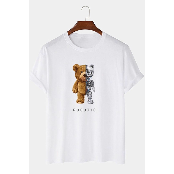 BAJU KAOS COWOK CEWEK DISTRO FouRD 4D MOTIF BONEKA ROBOTIC KAOS COWOK CEWEK COTTON COMBED 30S KAOS K