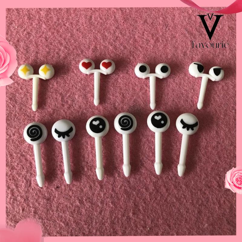 COD10pcs Animal Fruit Fork Mini Cartoon Children Snack Cake Dessert Food Fruit Pick Toothpick Lunches Decor-FA