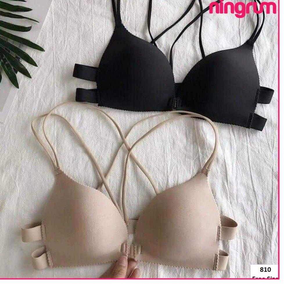 Ningrum Pakaian Dalam Wanita Bra Push Up Korea Bh Tali Tanpa Kawat Kutang Busa Seamle [DUM.21De22q]