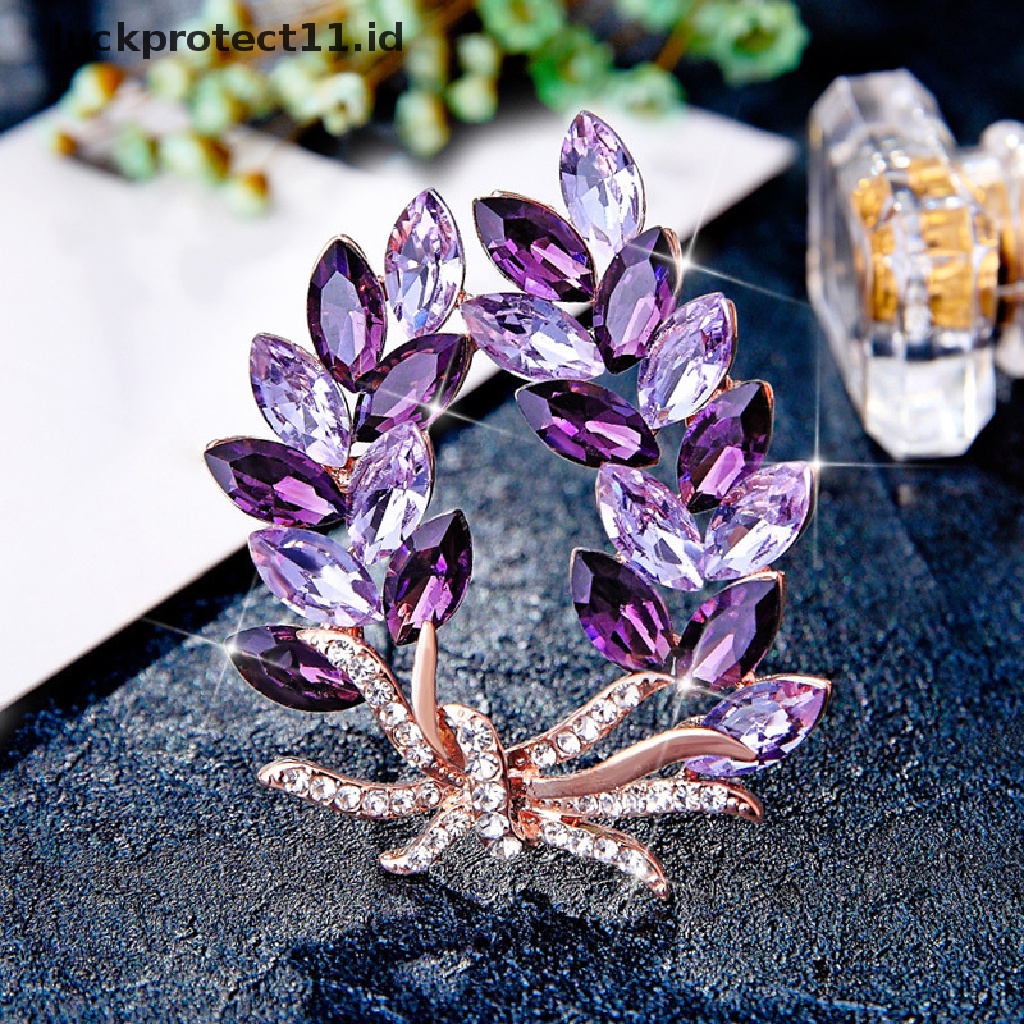 /Fashion Hot// Fashion// Baru Kristal Bauhinia Bouquet Bros Bunga Wanita Fashion Berlian Imitasi Pin Perhiasan.