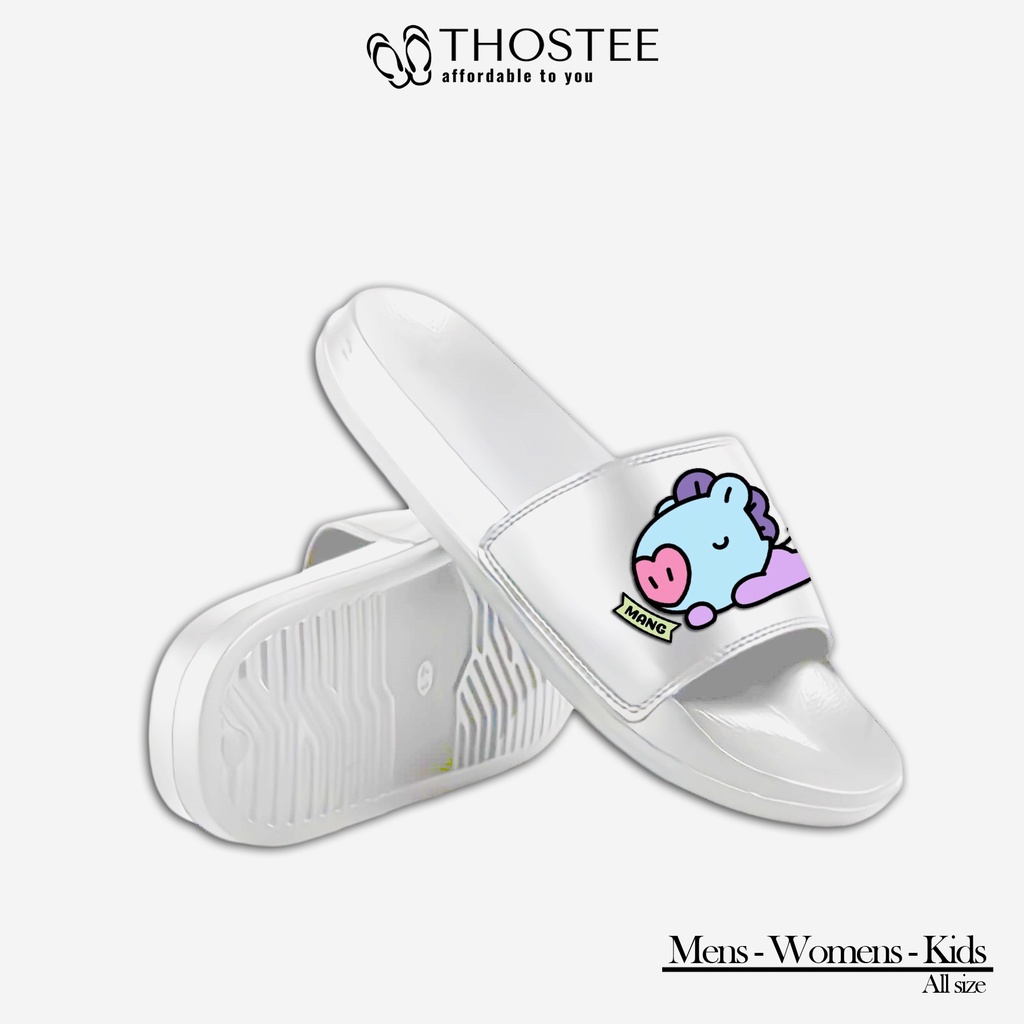 Sandal Slide White Phylon Design BT21 Mang Special Edition AioOfficial