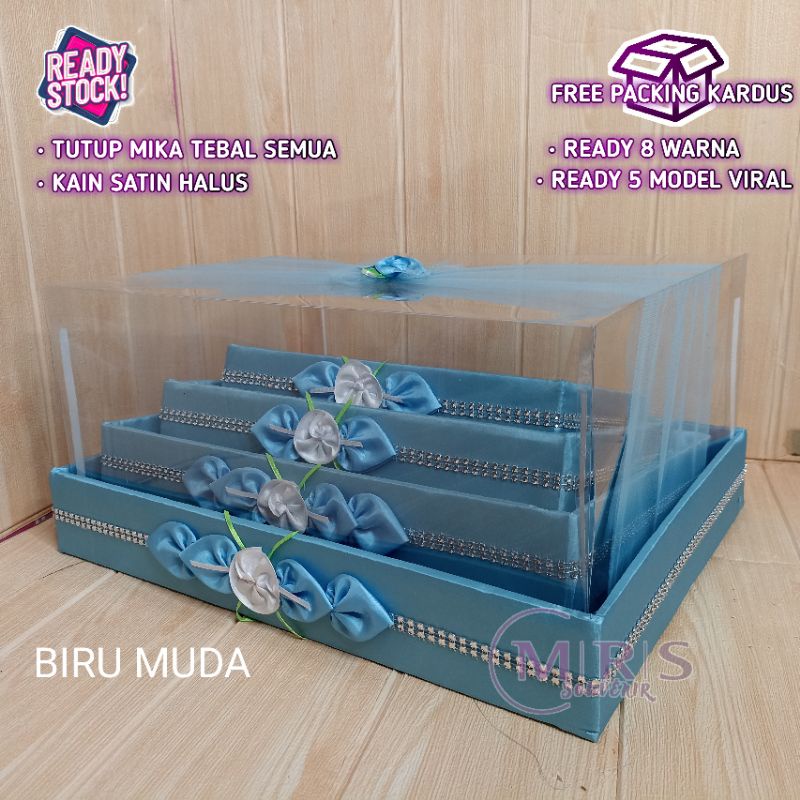 Termurah Paket 4 Pcs Kotak Seserahan Mika Tebal Box Hantaran Hias Bunga Mawar Elegant
