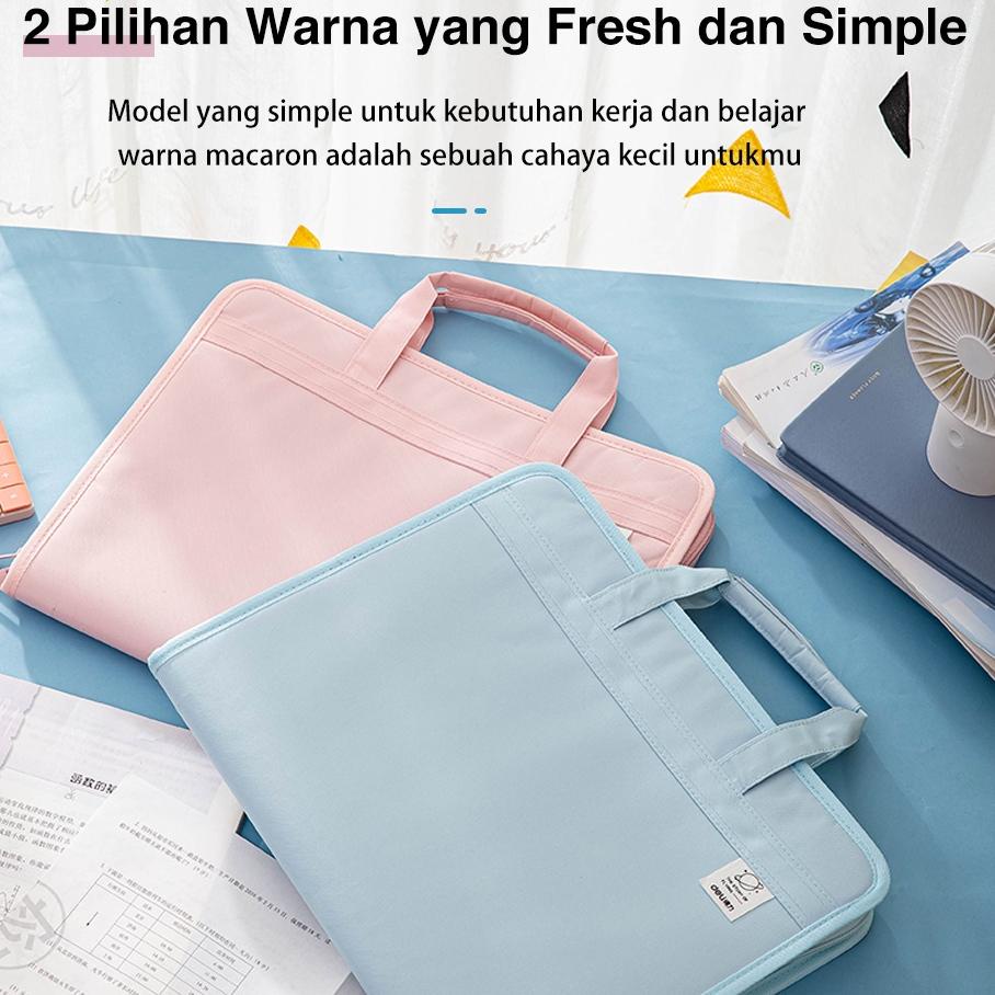 

➘Paling Popular✢ Deli File Folder Document Bag Tas Dokumen File A4 Warna Pink Biru 13 Sekat 72561 41 ❇