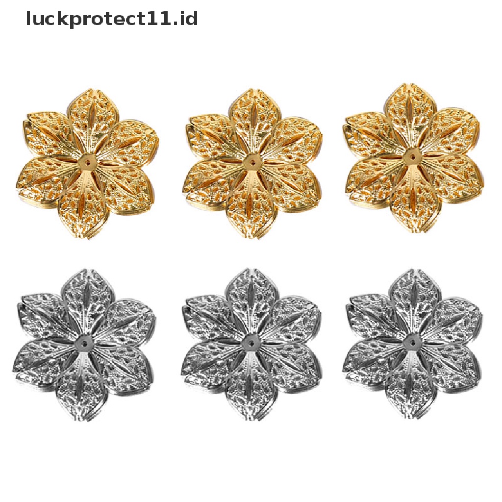 /Fashion Hot// Fashion// 50Pcs/Set Kerawang Bunga Kerajinan Ch Konektor Temuan Perhiasan Liontin DIY.