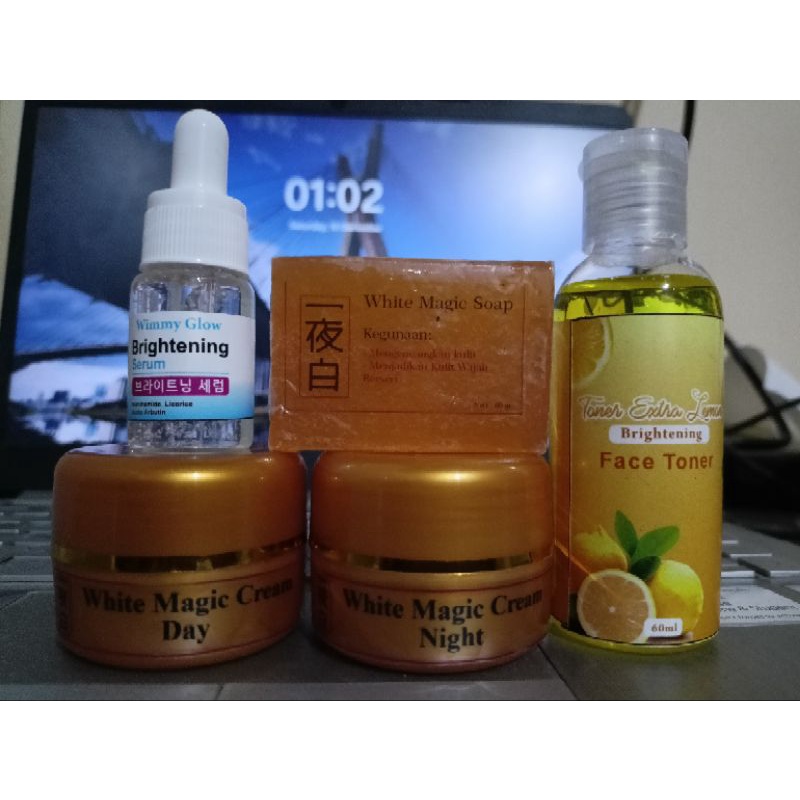 CREM MAGIC KOREA+SERUM HANASUI+TONER PELICIN+SERUM BRIGHTENING/BPOM