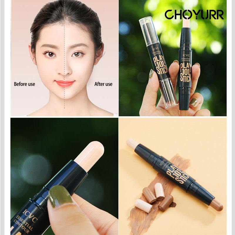 【COD】2 In1 Contouring Stick Waterproof Tahan Lama 3D Stick Concealer Face Stick Colour Geometry Duo Concealer Stick Contour Make up Stick Murah-CH