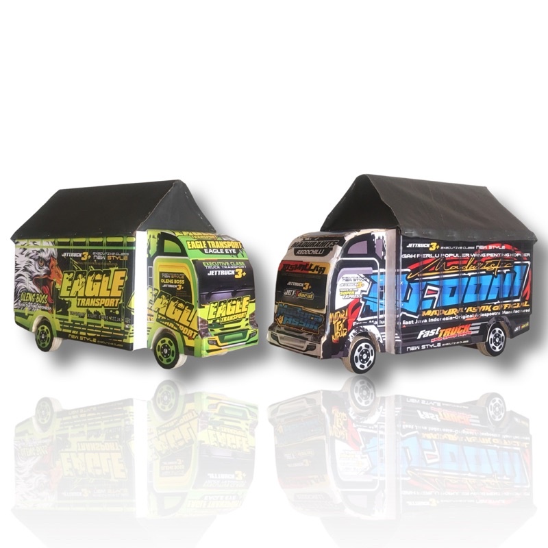 Miniatur Truk Mania Full Terpal dan Lampu Led
