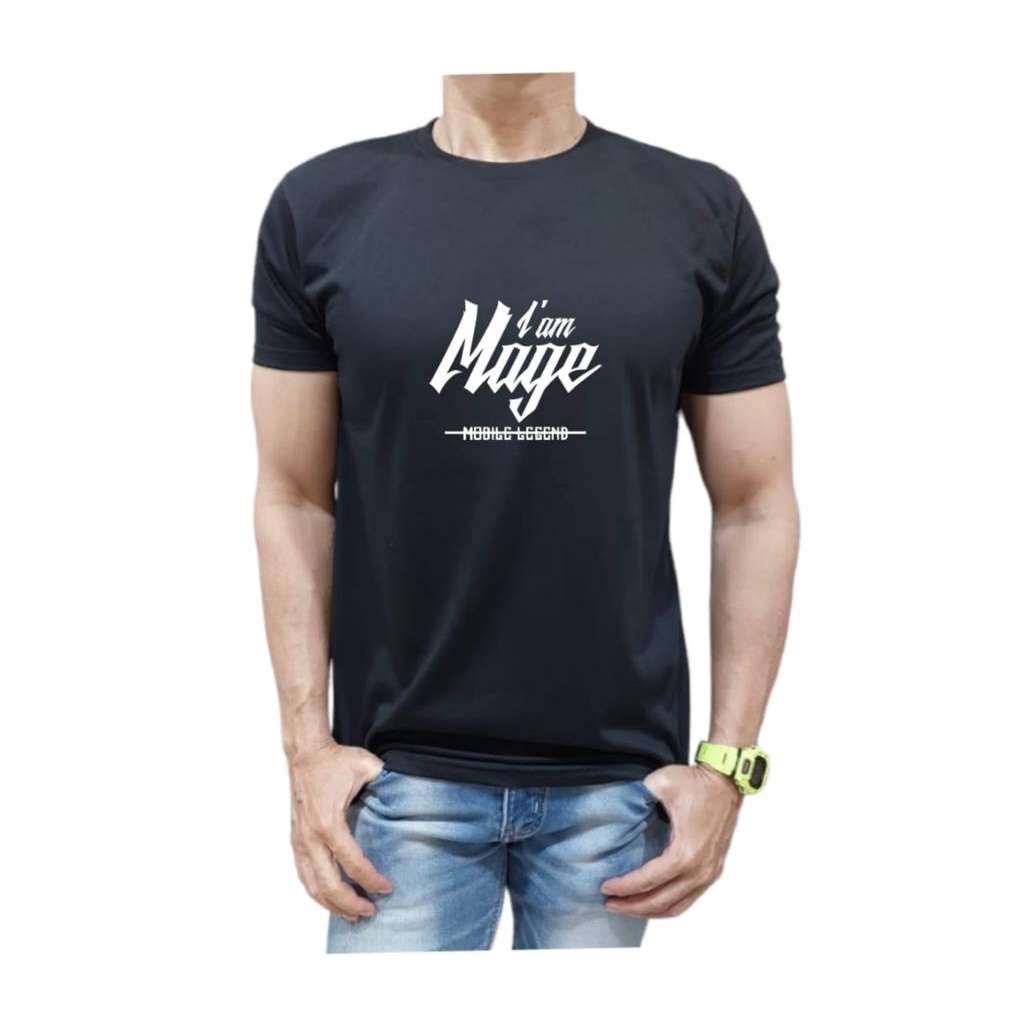 KAOS PRIA BAHAN KATUN MODEL TULISAN I AM MAGE MOBILE LEGEND NYAMAN DIPAKAI TIDAK PANAS