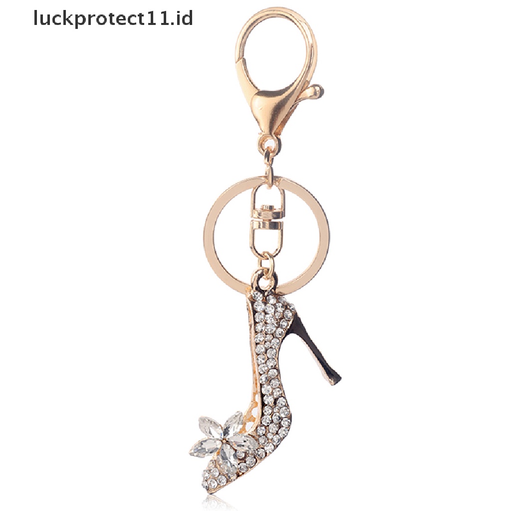 /Fashion Hot// Fashion// Gantungan Kunci Sepatu Tumit Tinggi Dompet Kristal Gantungan Kunci Mobil Tas Hias Alloy Keyring.