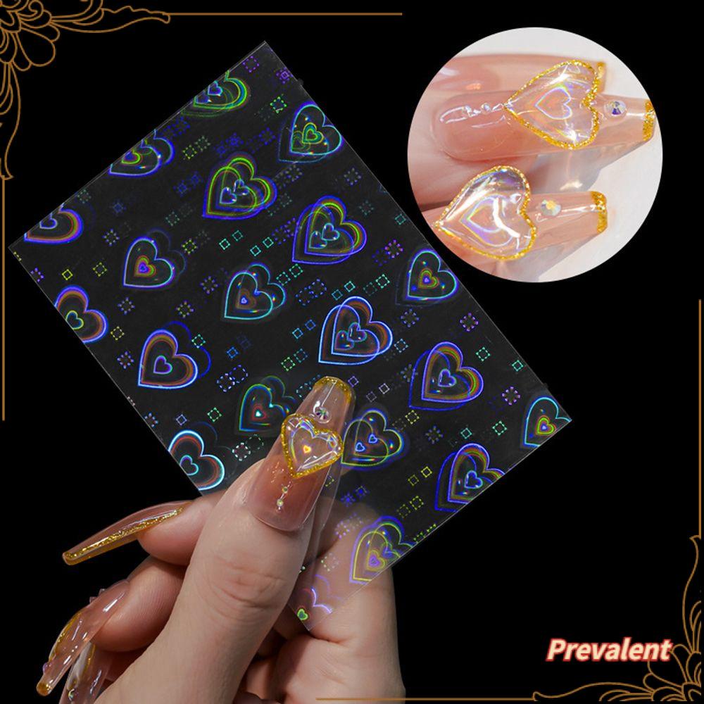 Preva Stiker Kuku Manicure Perekat Decals Bintang Detak Jantung Super Flash