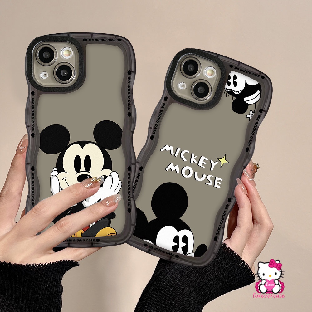 Casing Hp Redmi Note10 11 10s 9Pro 9 8 11Pro+9s 11s 10Pro Redmi 9T 10C A1 A1+9 10 9A 9C 10A Mi 11T Pro POCO M3 X3 NFC Pro Couple Kartun Disney Mickey Mouse Lembut Bergelombang Casing Edge